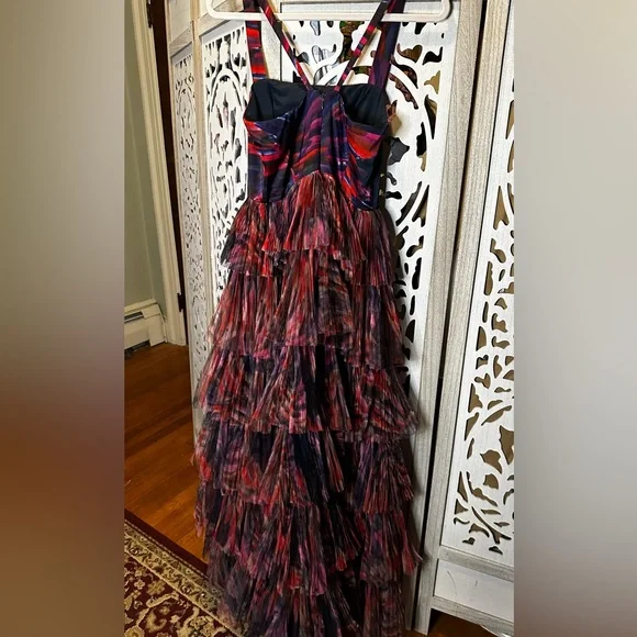 Anthropologie Vibrant Purple and Pink Tiered Maxi Dress - Picture 7 of 10